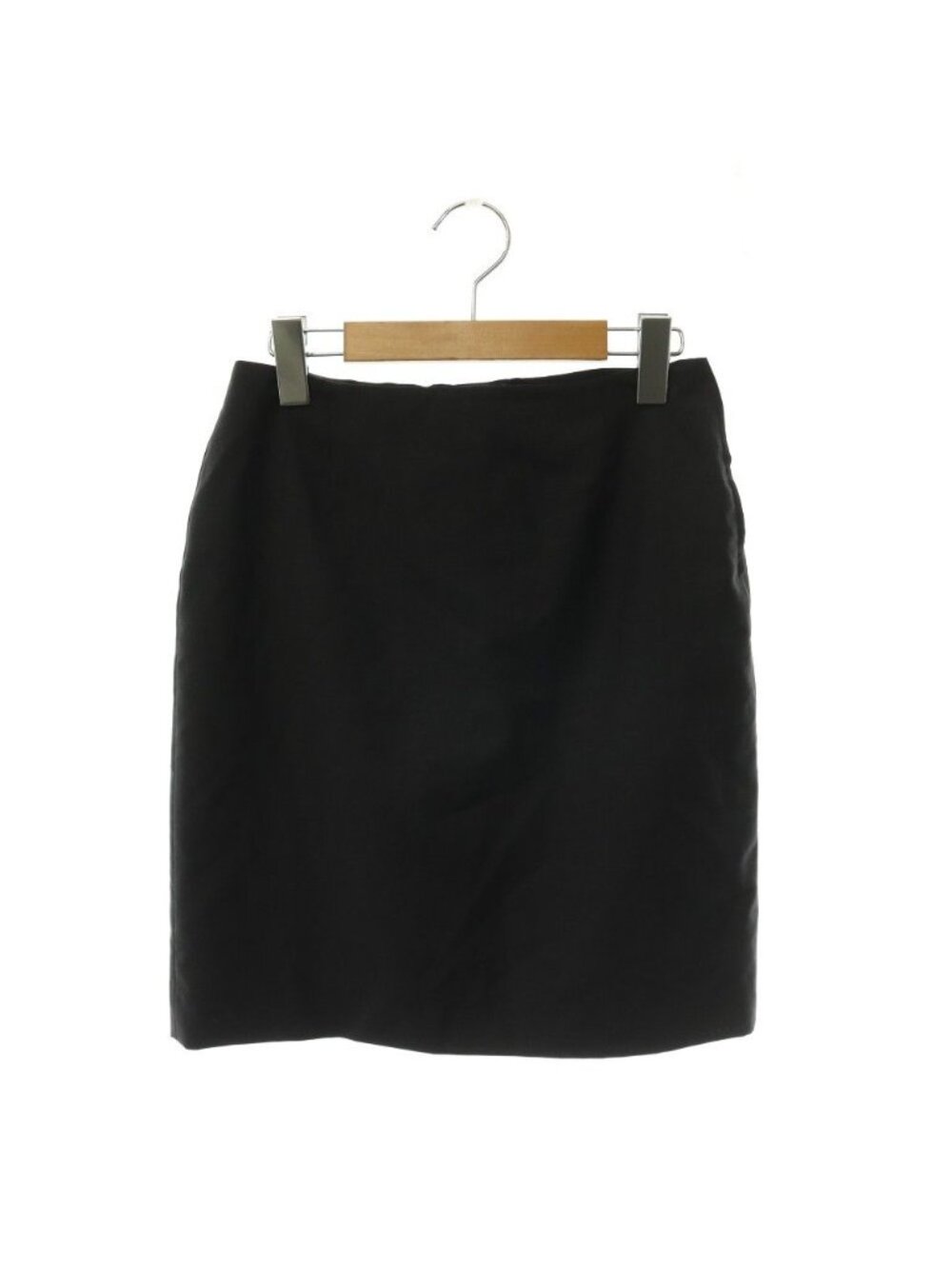Prada Skirt Knee-Length Fitted Texture Wool Charcoal Gray 38